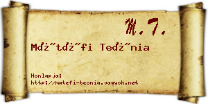Mátéfi Teónia névjegykártya